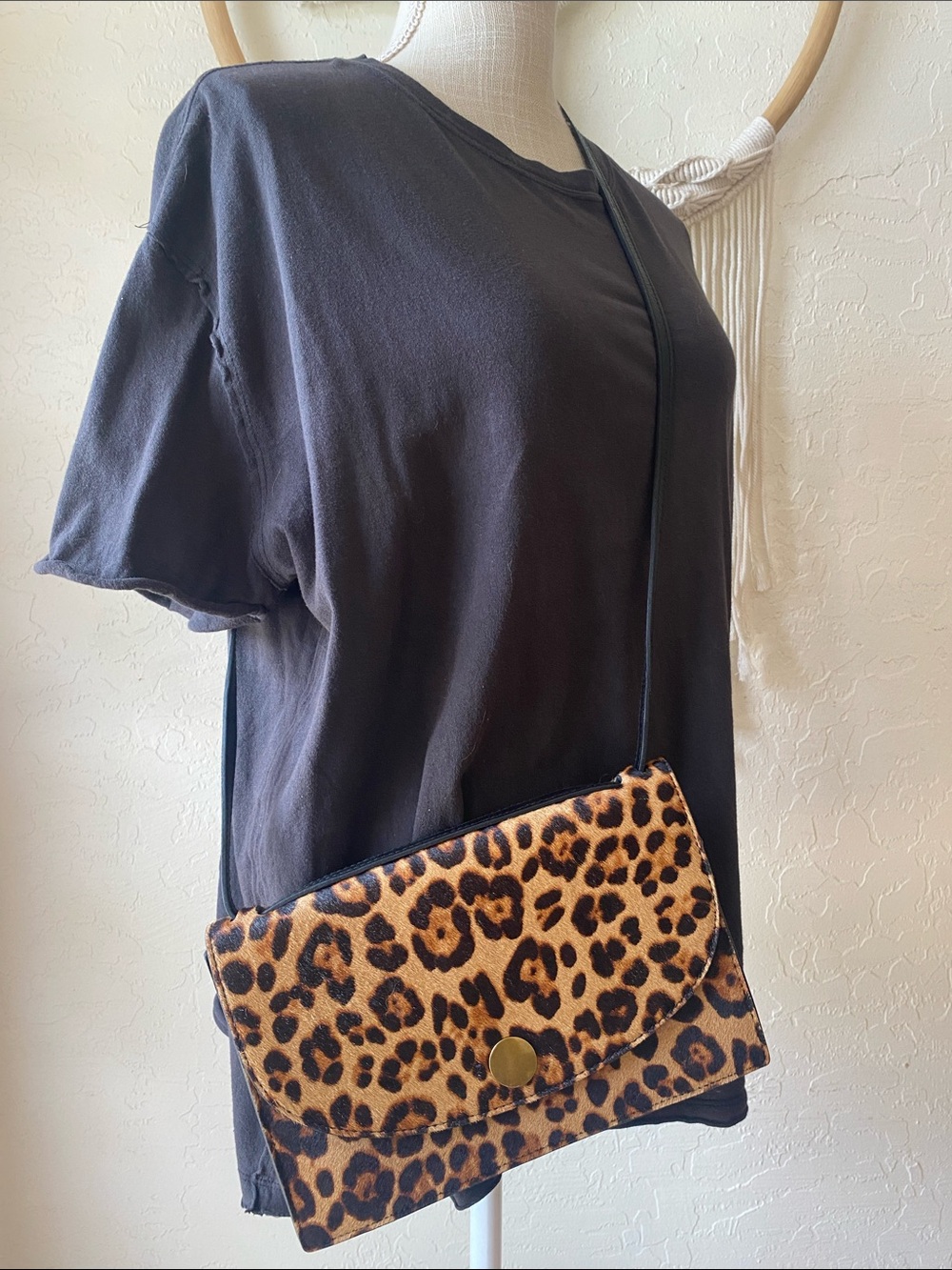 Madewell Leopard-Print Crossbody in Tan and Black